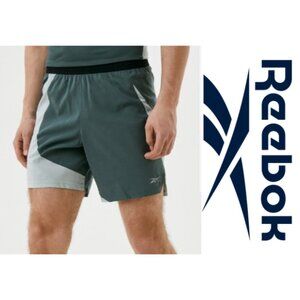 🆕 Reebok Men's Small Shorts Lightweight Running Carrera w/Brief #HT3712 Green